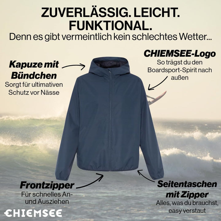 CHIEMSEE Regenjacke Herren wasserdicht und atmungsaktiv I Leichte Regenjacke faltbar I Funktionsjack