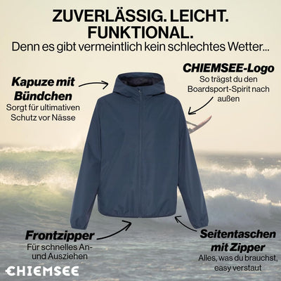 CHIEMSEE Regenjacke Herren wasserdicht und atmungsaktiv I Leichte Regenjacke faltbar I Funktionsjack