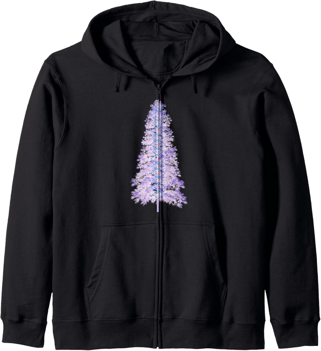 Lila Evergreen Tree Vertikale Argyle-Diamanten Kapuzenjacke