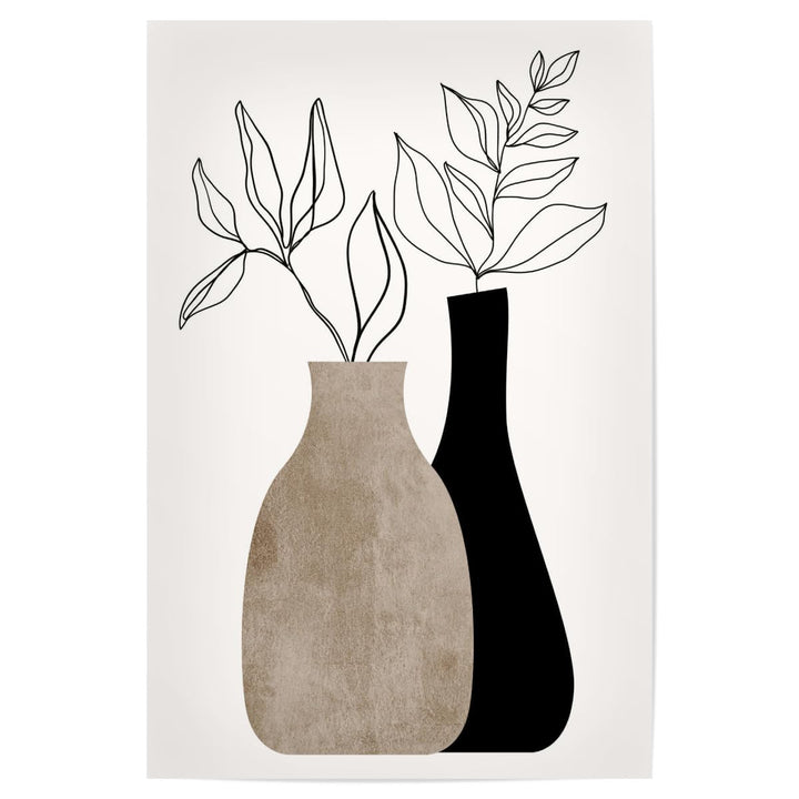 artboxONE Poster 120x80 cm Floral Gris En Gris hochwertiger Design Kunstdruck - Bild vase abstrakt B