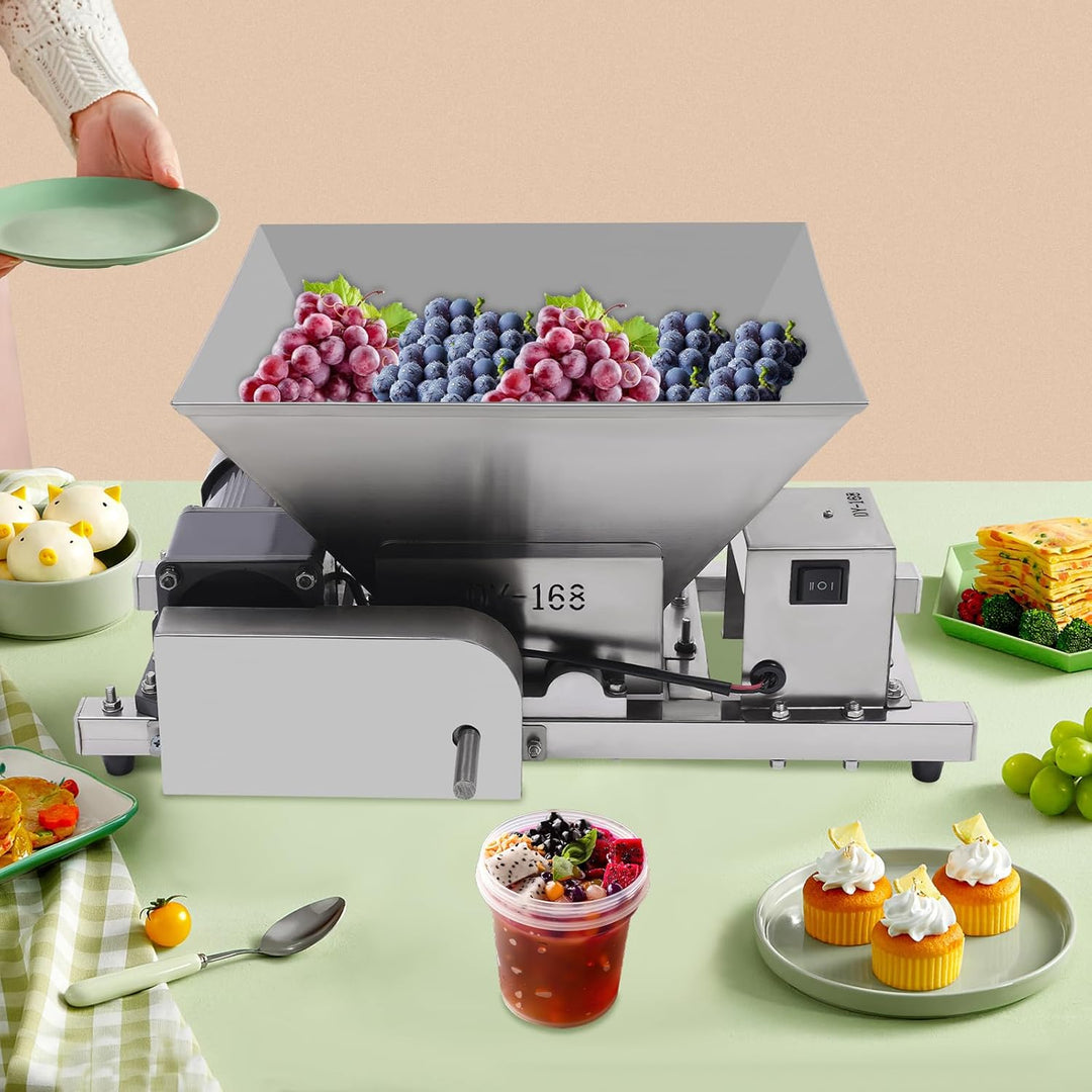 TONFEION Elektrische Obstmühle 4L Obsthäcksler, Edelstahl Apfelpresse Maischemühle 44lbs/h, Obst Bro