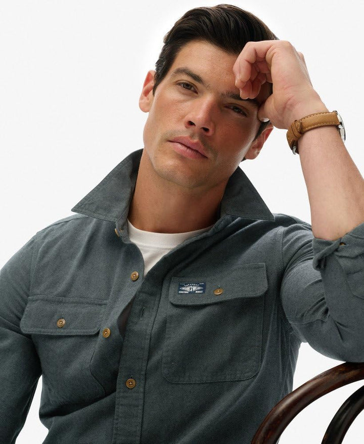 Superdry Herren Trailsman Overshirt in lockerer Passform S Balsam Grün, S Balsam Grün