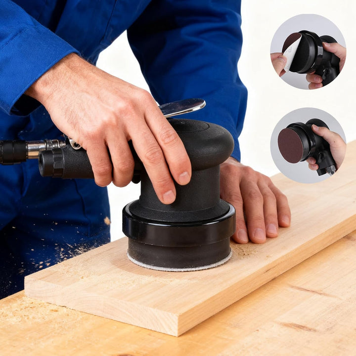Druckluft Exzenterschleifer 75mm, Leerlaufdrehzahl 12000RPM, Exzenterhub 5 mm, Mini Druckluftschleif