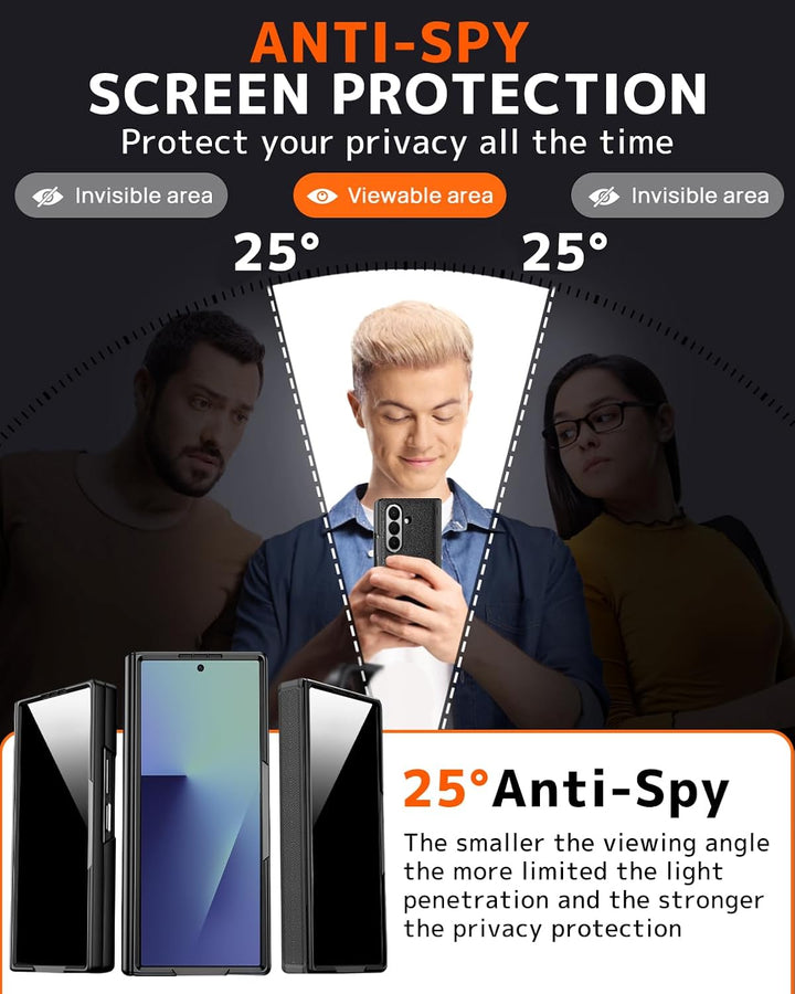 NINKI für Samsung Galaxy Z Fold 7 Case Privacy Screen Protector, Scharnier Hülle für Samsung Z Fold