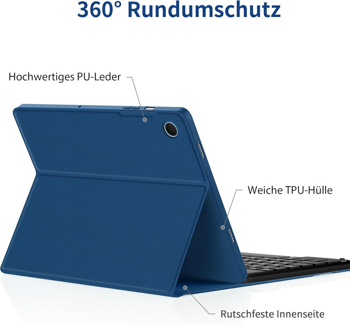 EasyAcc Tastatur Hülle Kompatibel mitSamsung Galaxy Tab А9 Plus 2023 11 Zoll mit Schutzfolie, [QWERT