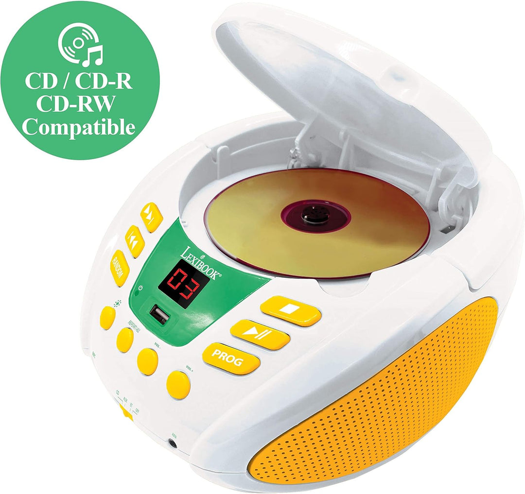 Lexibook RCD109ANX Dschungeltieren-Bluetooth-CD-Player für Kinder-Tragbar, Lichteffekte, Mikrofonbuc