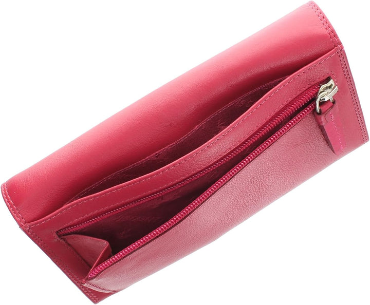 Visconti Heritage Kollektion Buckingham Leder Geldbörse, mit Überschlag mit RFID-Schutz HT35 Fuchsia
