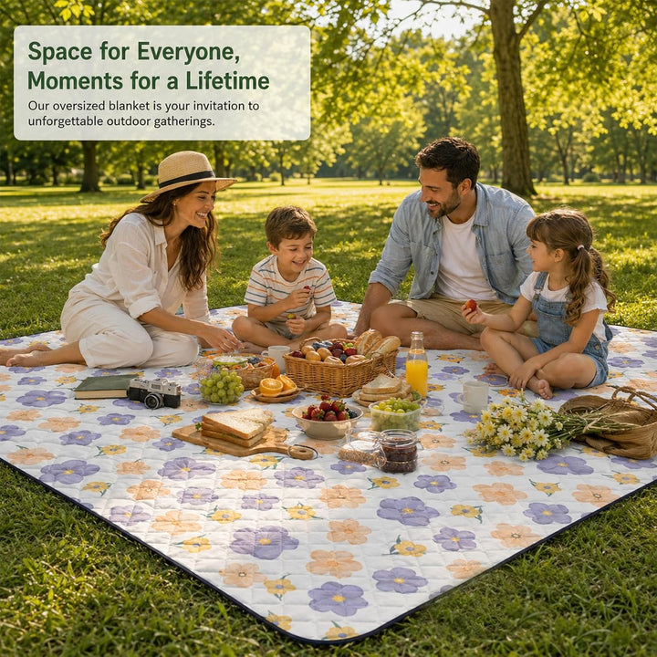 Outdoor Picknickdecke 200x200, Grosse Familien Picknickdecke Wasserdicht Waschbar Dicke Campingdecke