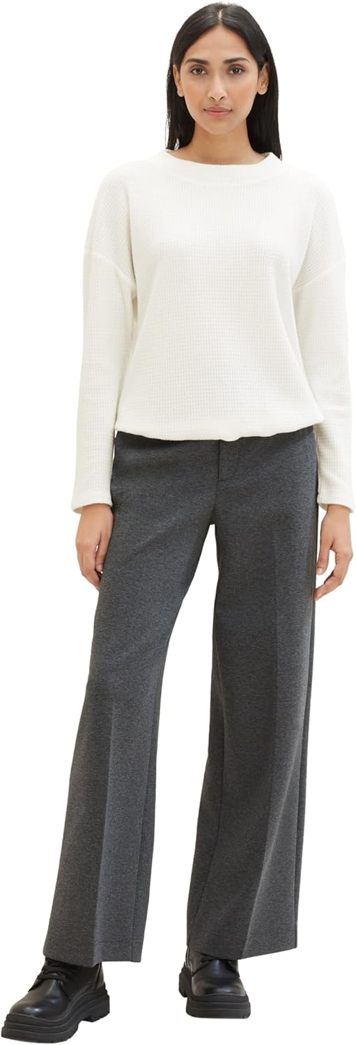 TOM TAILOR Damen Sweatshirt, 10315 - Whisper White