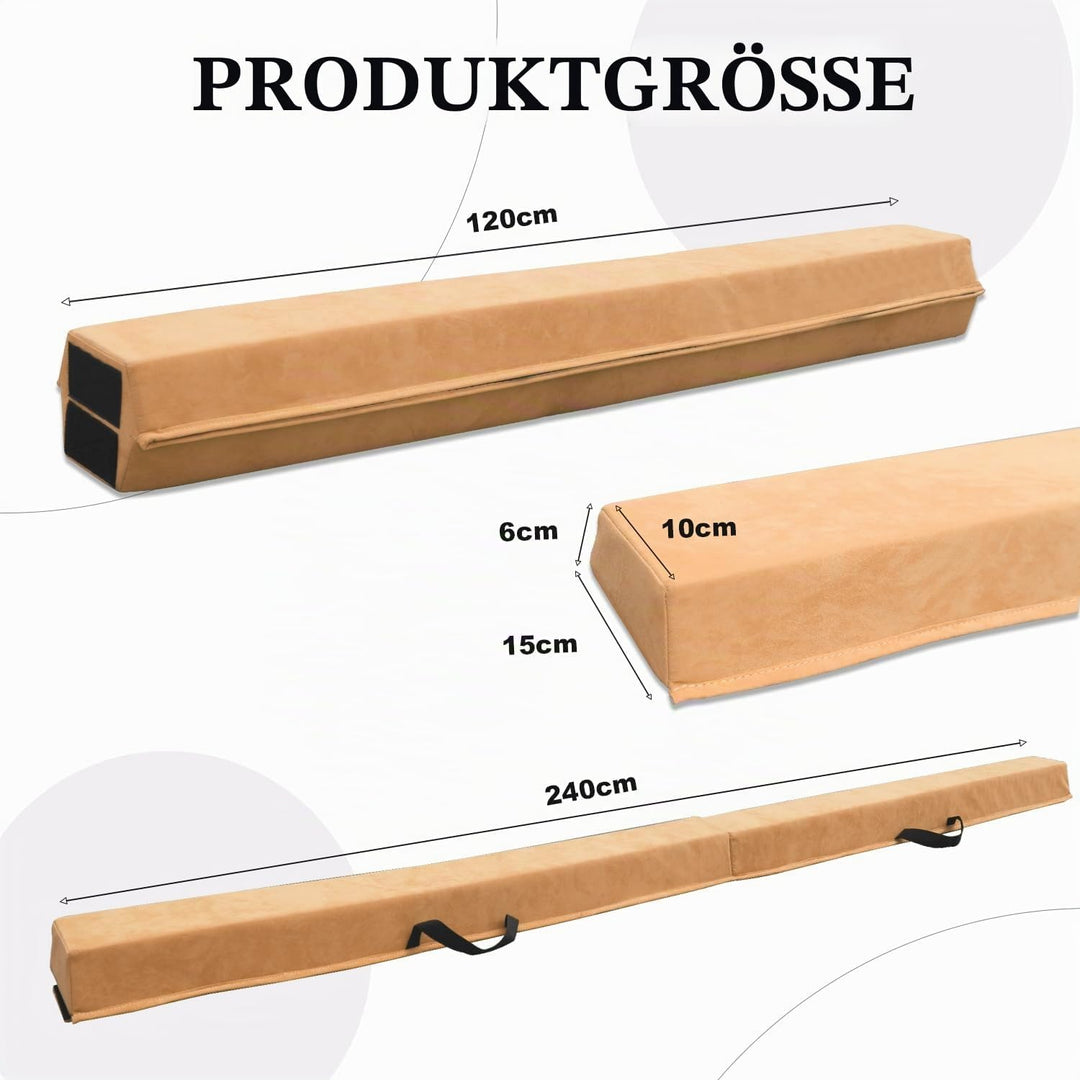 SportBob Schwebebalken für Zuhause, 300/270/240cm Balken Turnen Klappbar Tragbar für Kinder Erwachse