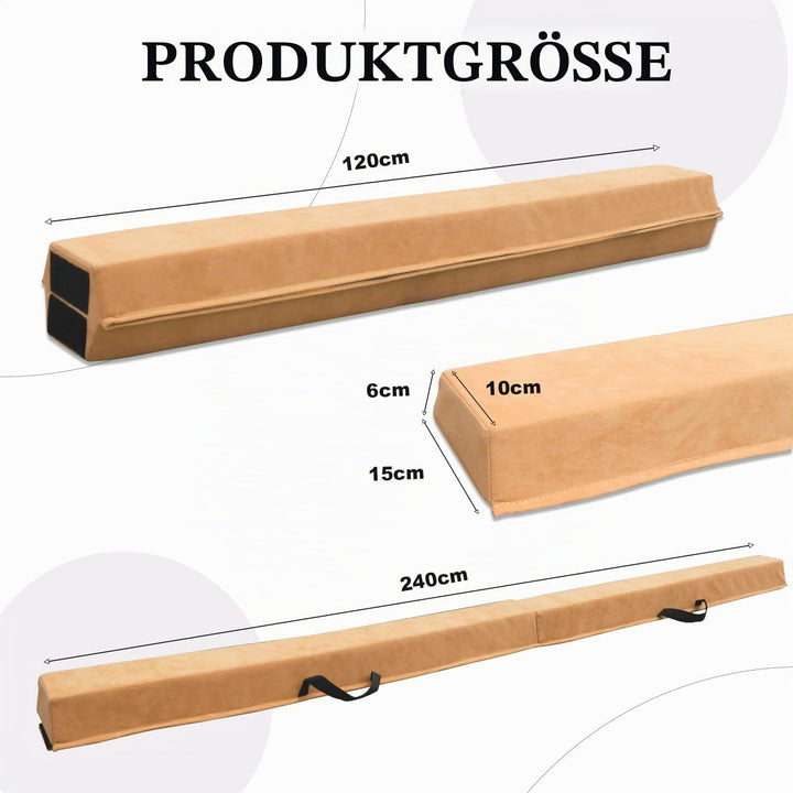 SportBob Schwebebalken für Zuhause, 300/270/240cm Balken Turnen Klappbar Tragbar für Kinder Erwachse