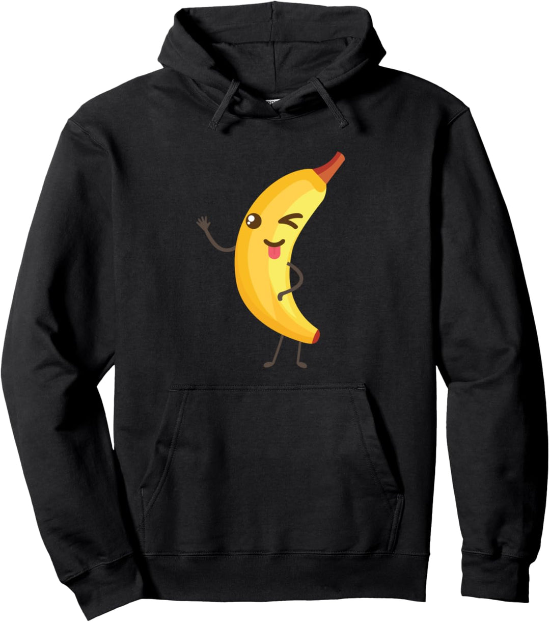 Winky Banane mit herausgestreckter Zunge Fun Pullover Hoodie