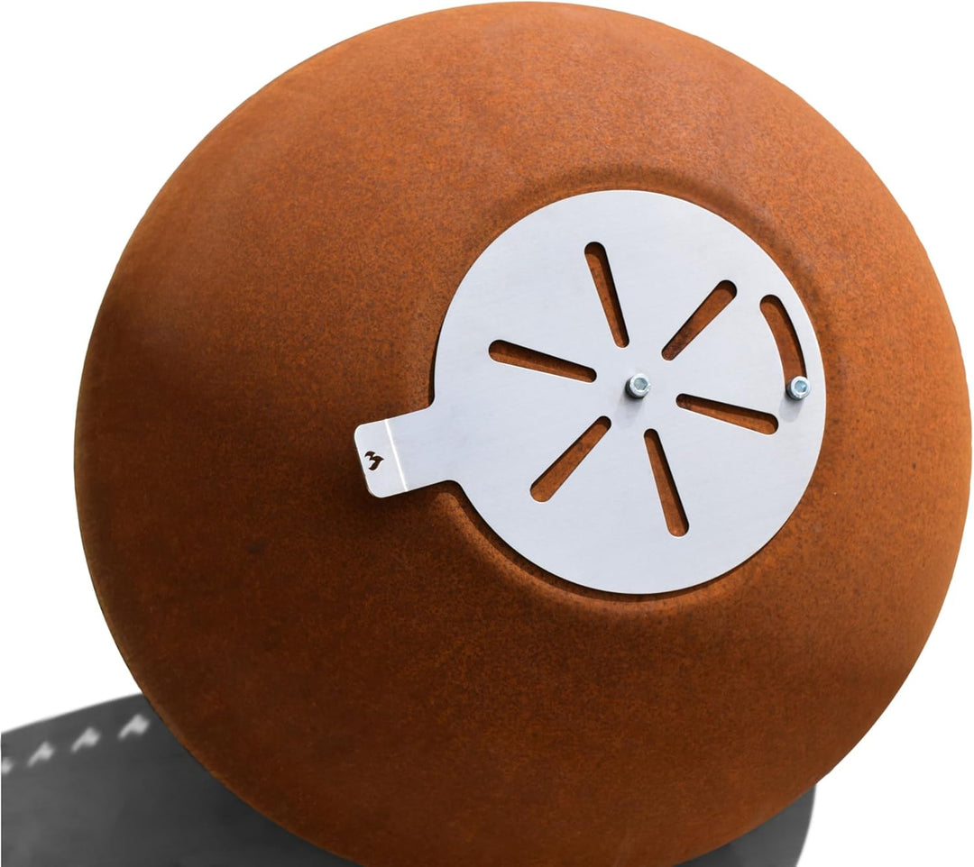 Grillrost.com Das Original Feuerschale in Cortenstahloptik - Schwenkbar & mit Belüftung