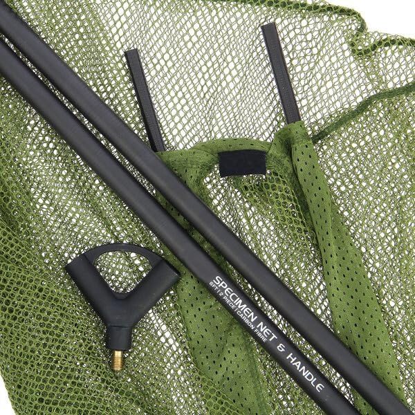 Karpfen Grossfisch Kescher Carbon mit Kescherstab 2 TLG. komplett 1,80m 107x107cm