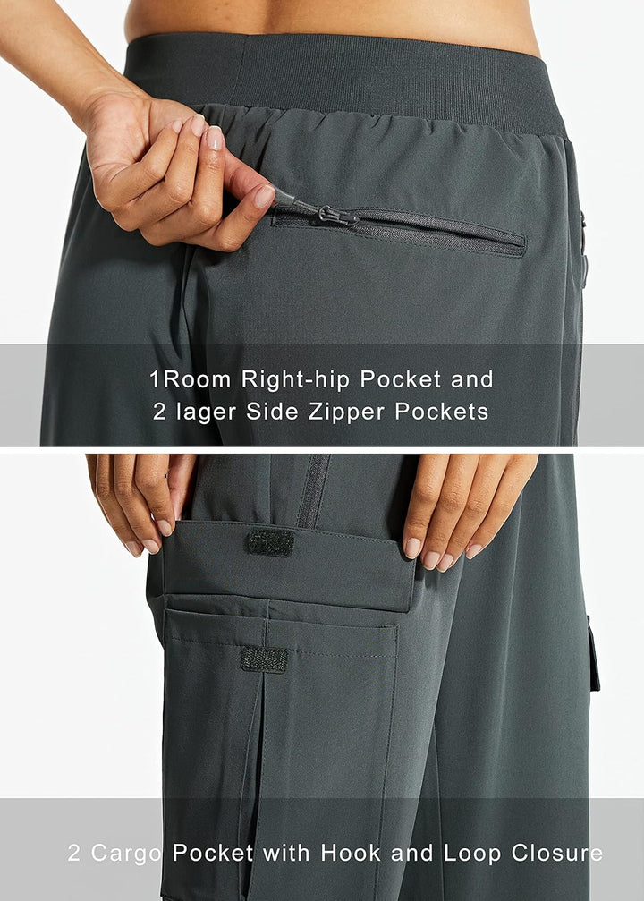 Comallan Cargohose Jogginghose Damen Wanderhose Leichte Schnelltrocknende Trekkinghose Outdoorhose S