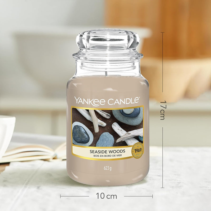 Yankee Candle Duftkerze im Glas (gross) | Seaside Woods | Brenndauer bis zu 150 Stunden