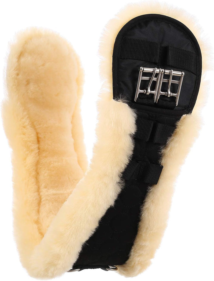 Merauno® Lammwolle Western Mondgurt Sattelgurt, aus Qualitäts Merino Lammwolle, Spezielle Anatomisch