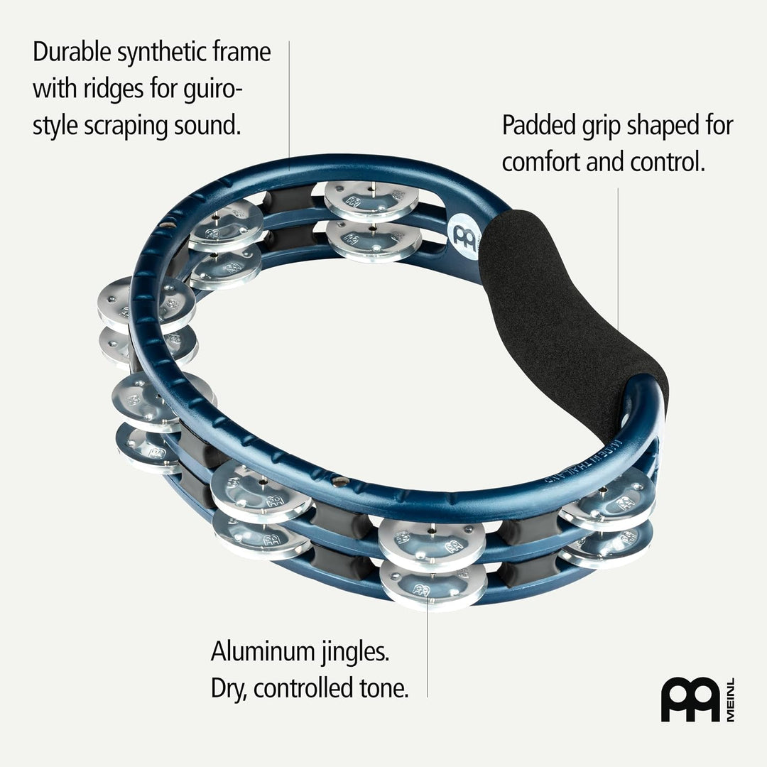 Meinl Percussion TMT1A-B Tambourine (ABS-Plastik) mit Aluminiumschellen (2-reihig) - Handmodell, bla
