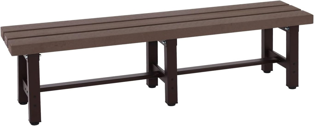 Mendler Alu Gartenbank HWC-K60, Bank Parkbank Sitzbank Balkonbank, wetterfest WPC 150cm, braun