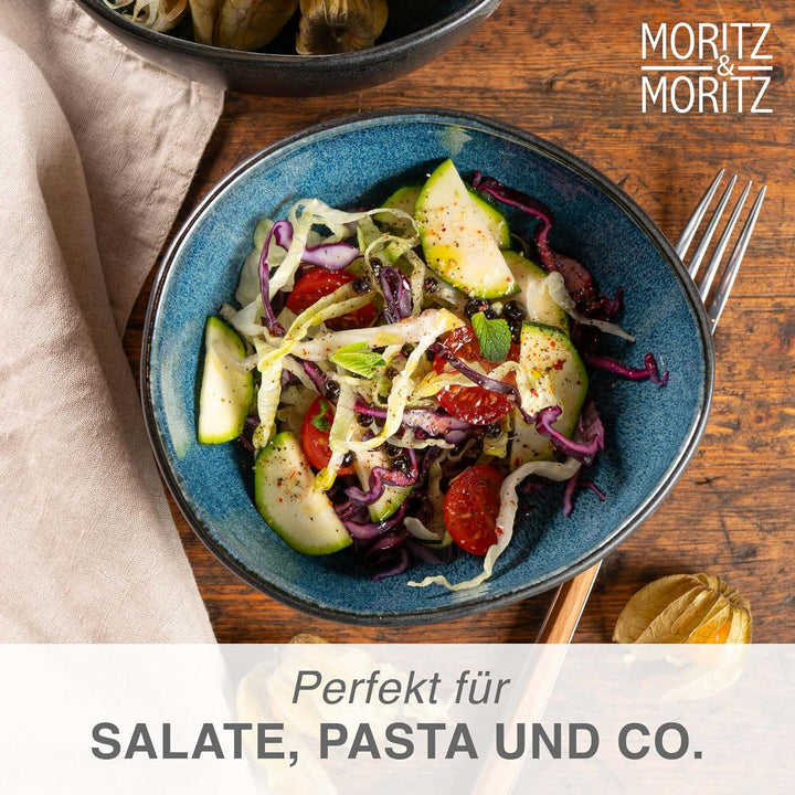 Moritz & Moritz ORGANIC Müslischalen Set 6-teilig Blau, Steingut Bowls im modernen Design, ca. 500 m