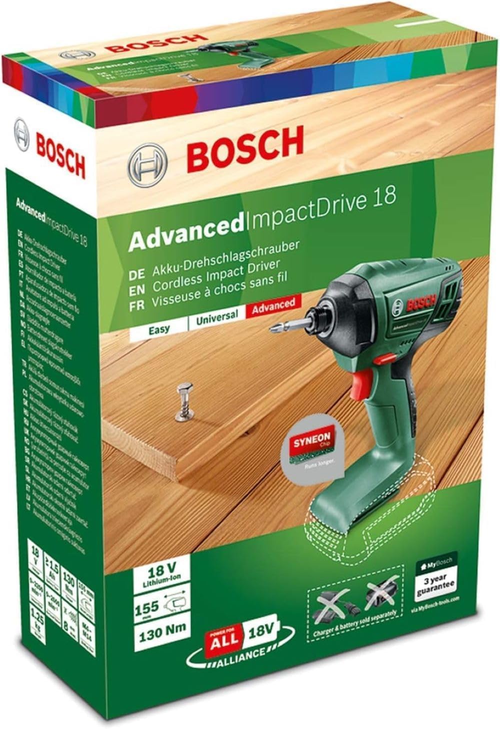 Bosch Akku Drehschlagschrauber AdvancedImpactDrive 18 (ohne Akku, 18 Volt System, im Karton)