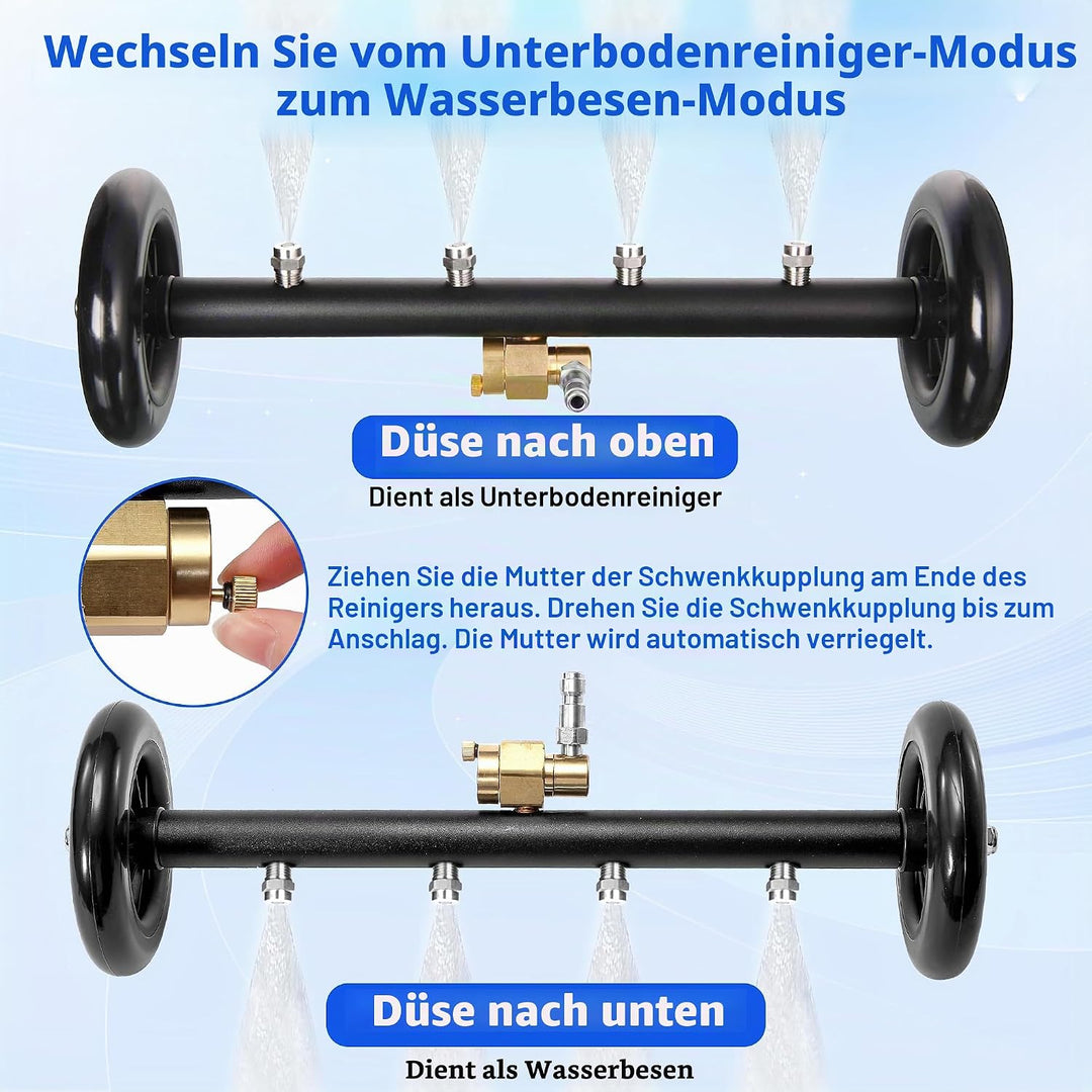 Tool Daily Unterwagen Hochdruckreiniger Aufsatz 16 Zoll, Doppelfunktion Unterbaureiniger für Hochdru