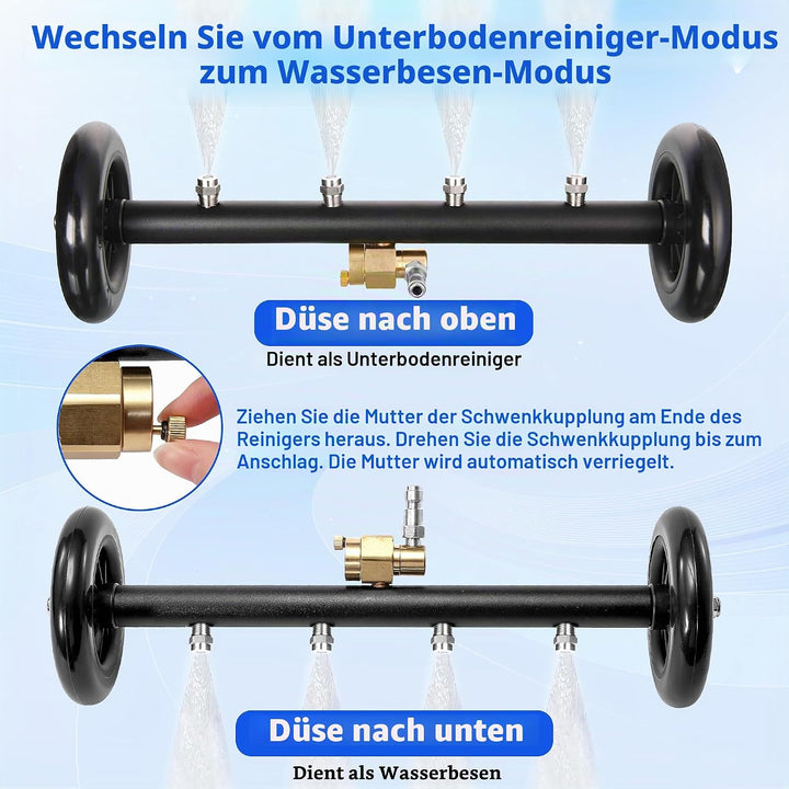 Tool Daily Unterwagen Hochdruckreiniger Aufsatz 16 Zoll, Doppelfunktion Unterbaureiniger für Hochdru