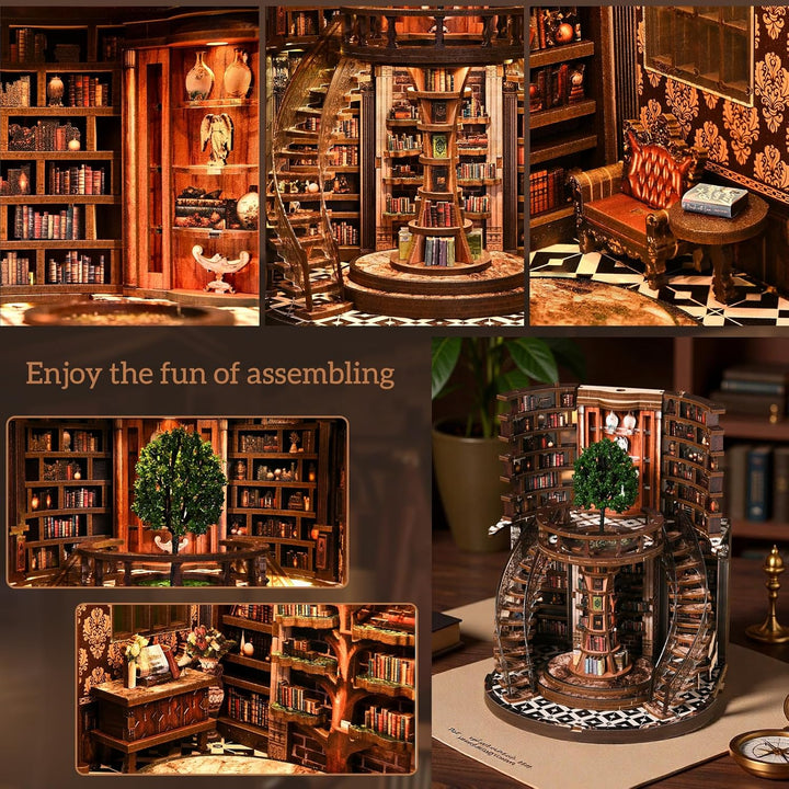 Book Nook Kit, DIY Miniatur Haus Puppenhaus Bausatz Bücherregal Deko für Jugendliche und Erwachsene（