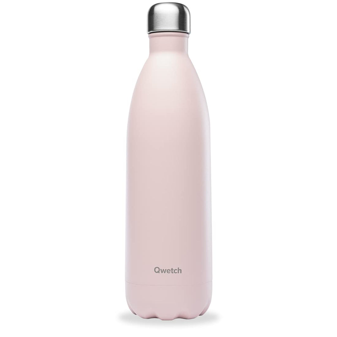 QWETCH - Isothermische Originals Flasche - Pastel Rosa 1L - Nomadische Edelstahlflasche - 24h Kalt u