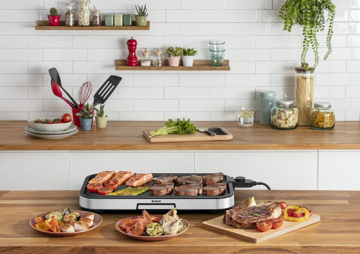 Tefal CB631D Giant Plancha Grill 12 Personen, XXL-Grillfläche, Antihaftbeschichtung, regelbarer Ther