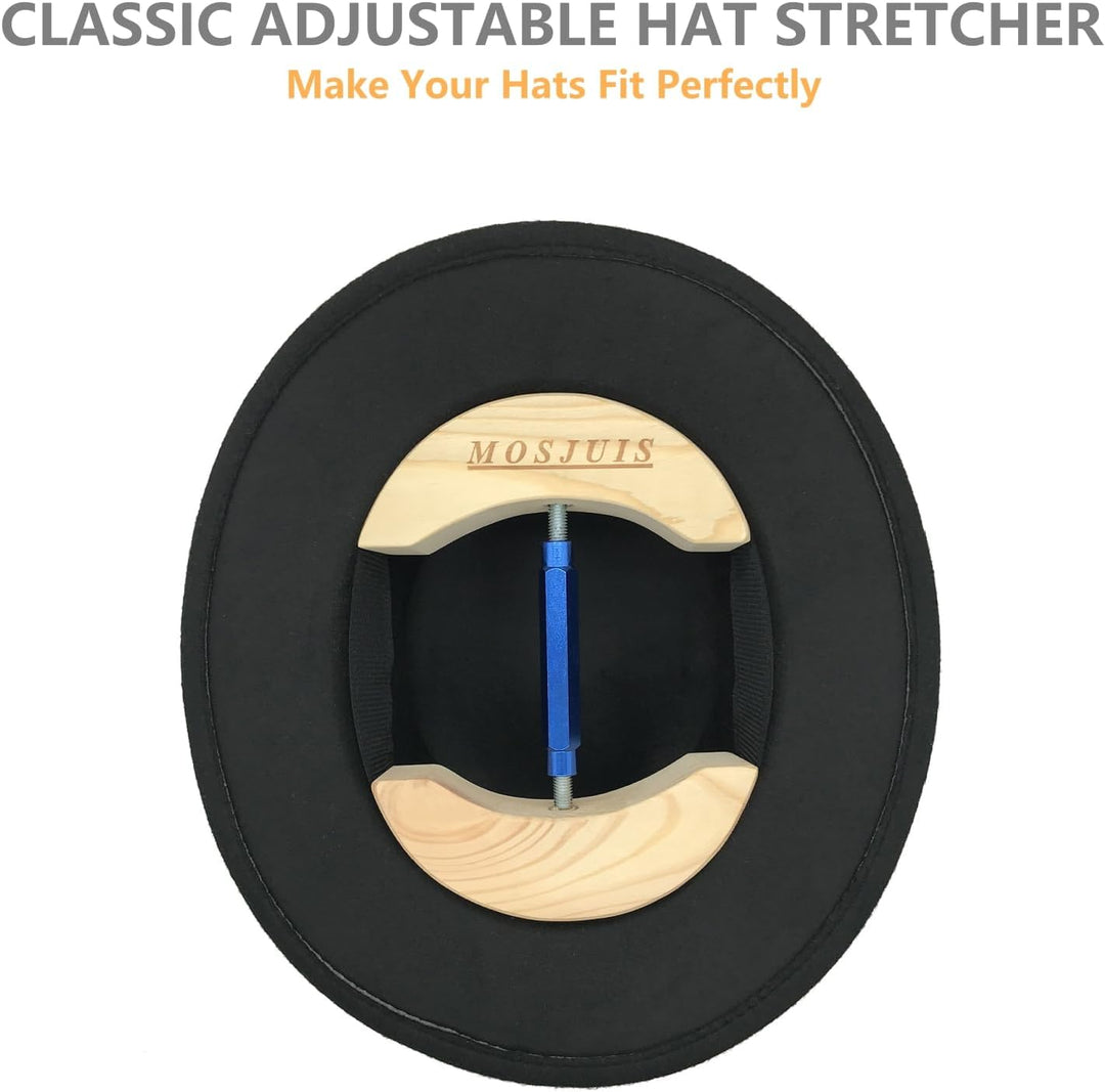 Hutdehner mit verstellbarem Spannschloss aus massivem Holz für Herren und Damen 57-60 Blau, 57-60 Bl