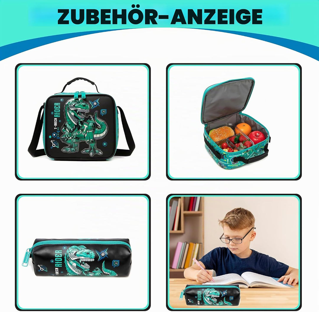 HTgroce Schulranzen mit Rollen, Rucksack mit Trolley für Kinder, Rucksack Trolley die erste Klasse G