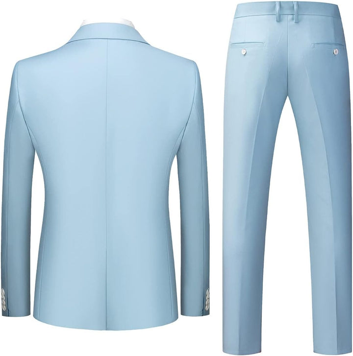 Allthemen Herren Anzug 3 Teilig Slim Fit Anzüge Business Hochzeit Smoking S Hellblau1, S Hellblau1