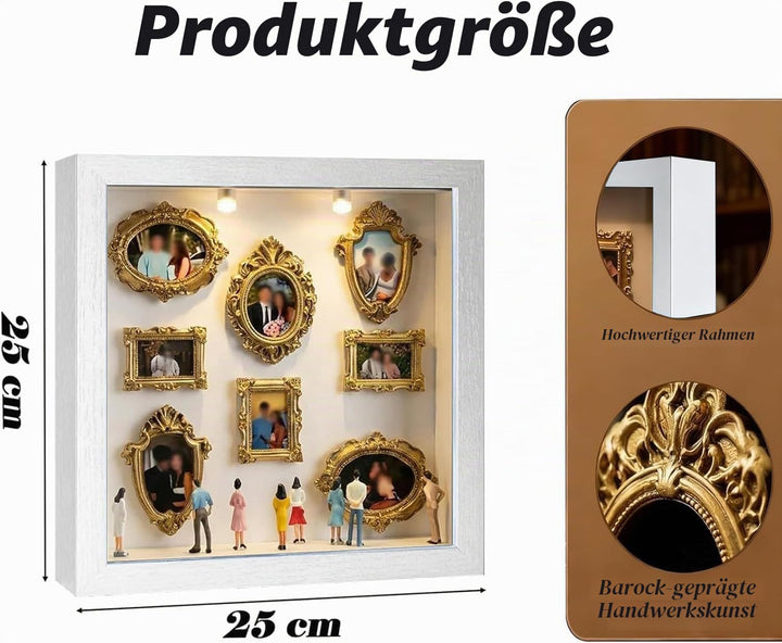 DIY Mini Museum Bilderrahmen, Vintage Mini Museum Silhouette Box, Personalisierte Mini Figuren Mensc