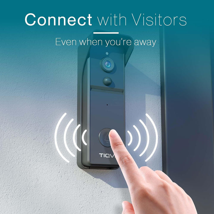 Smart Video-Türklingel Kabellos, WiFi, Full HD 1080P, Bewegungsdetektion, 2-Wege-Audio, Nachtsicht,