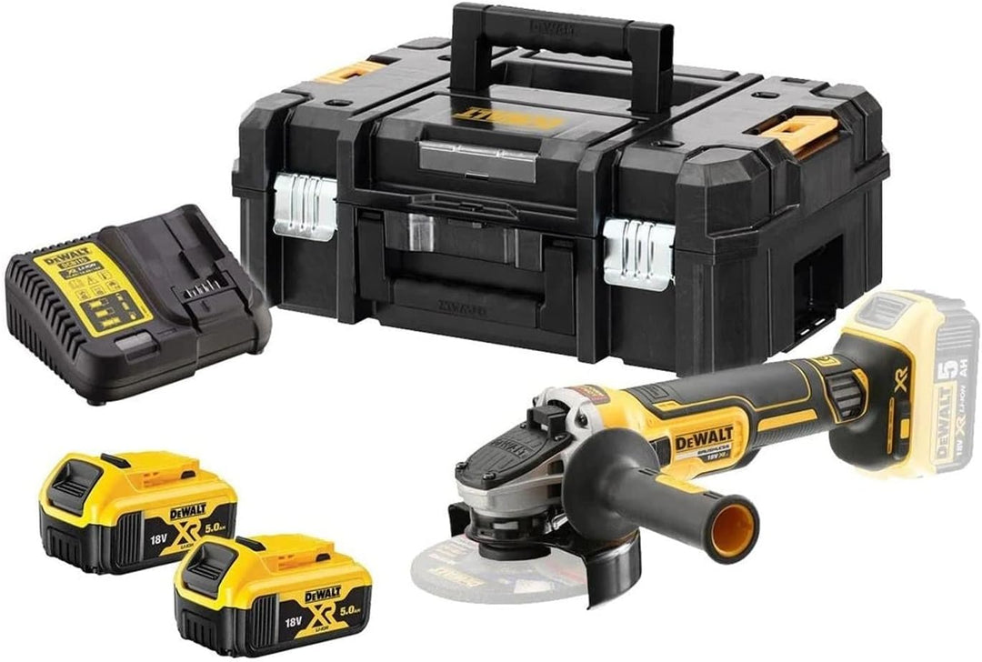 Dewalt 18 Volt 125 mm Akku-Winkelschleifer DCG405P2 (800 Watt, bürstenloser Motor, Epoxyd-Harz gepan