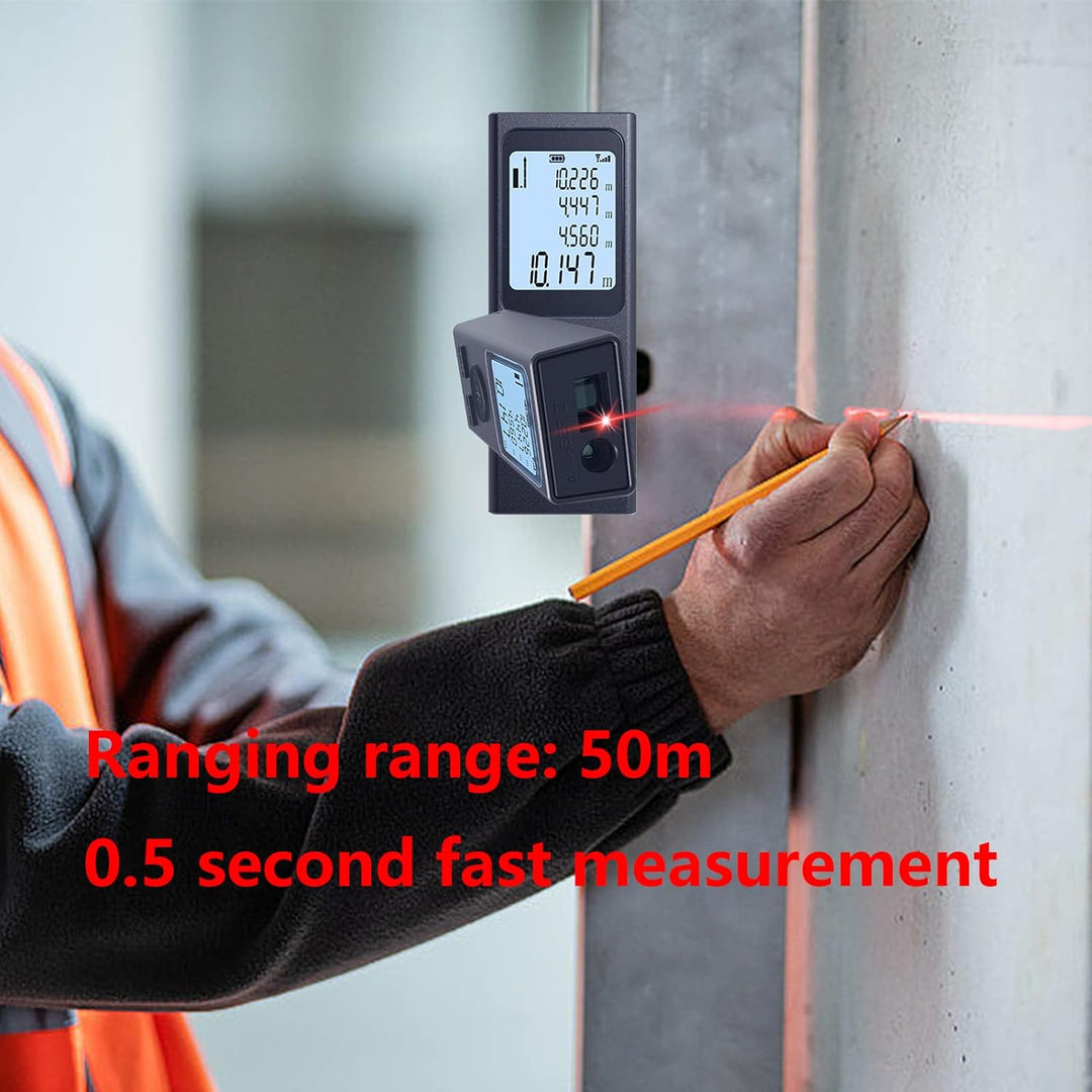 Laser-Entfernungsmesser Tragbares Laser-Messwerkzeug Handheld-Laser-Entfernung USB wiederaufladbar,
