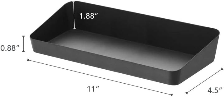 Yamazaki 4228 Tower Aufbewahrungsbehälter L breit, schwarz, Stahl, Minimalistisches Design L Schwarz