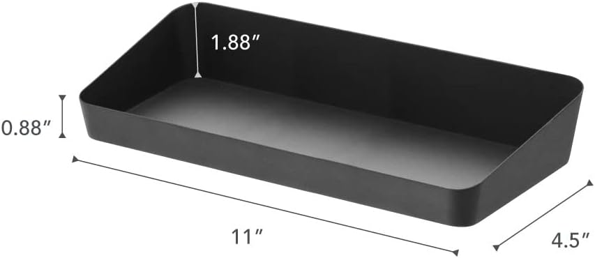 Yamazaki 4228 Tower Aufbewahrungsbehälter L breit, schwarz, Stahl, Minimalistisches Design L Schwarz