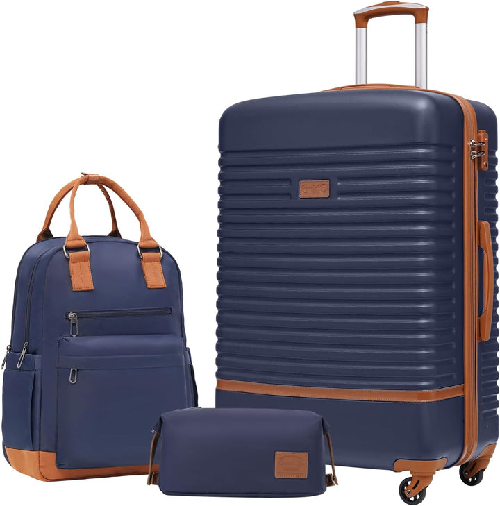 COOLIFE Koffer Trolley Koffer Reisekoffer von ABS Hartschalen Trolley 4 Rollen TSA-Schloss Der Koffe