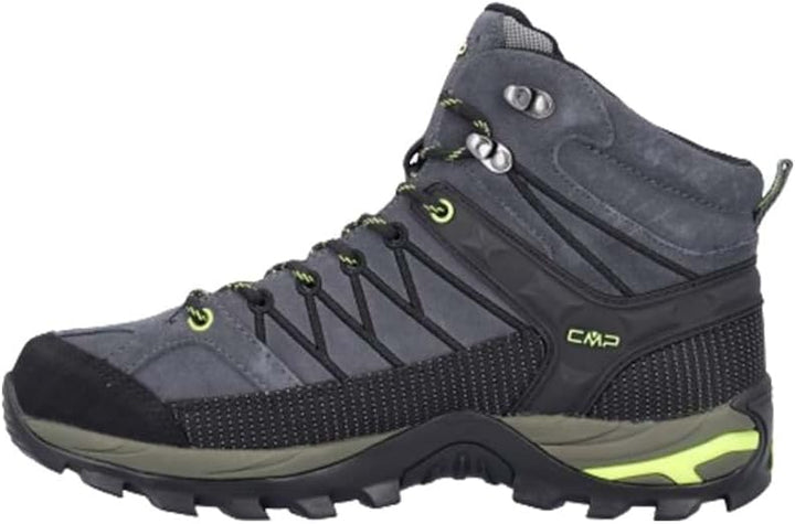 CMP Unisex Kinder Kids Rigel Mid Trekking Shoes Wp Wanderschuhe 40 EU Grau Gelb Fluo, 40 EU Grau Gel