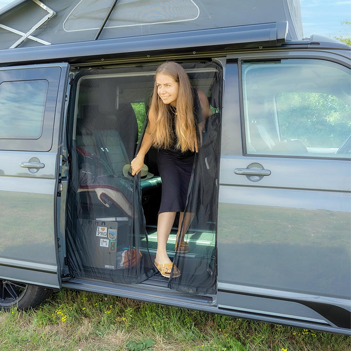 Moskitonetz für Seitentür – Passgenau für VW T5, T6, T6.1 – Schutz vor Insekten, einfache Montage, r