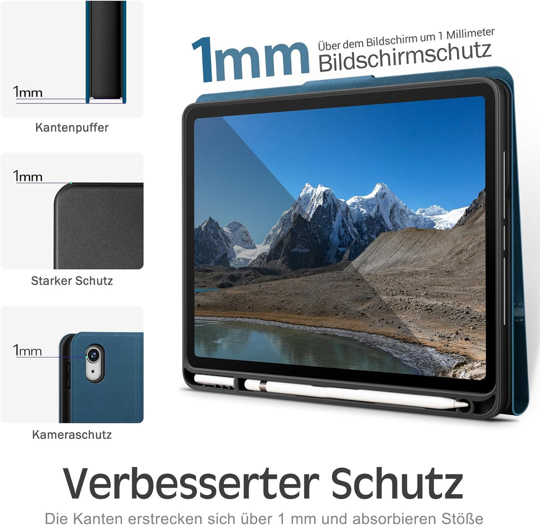 KingBlanc für iPad A16 Hülle 11. Generation 11 Zoll 2025, iPad 10. Generation 10,9 Zoll 2022 mit Pen