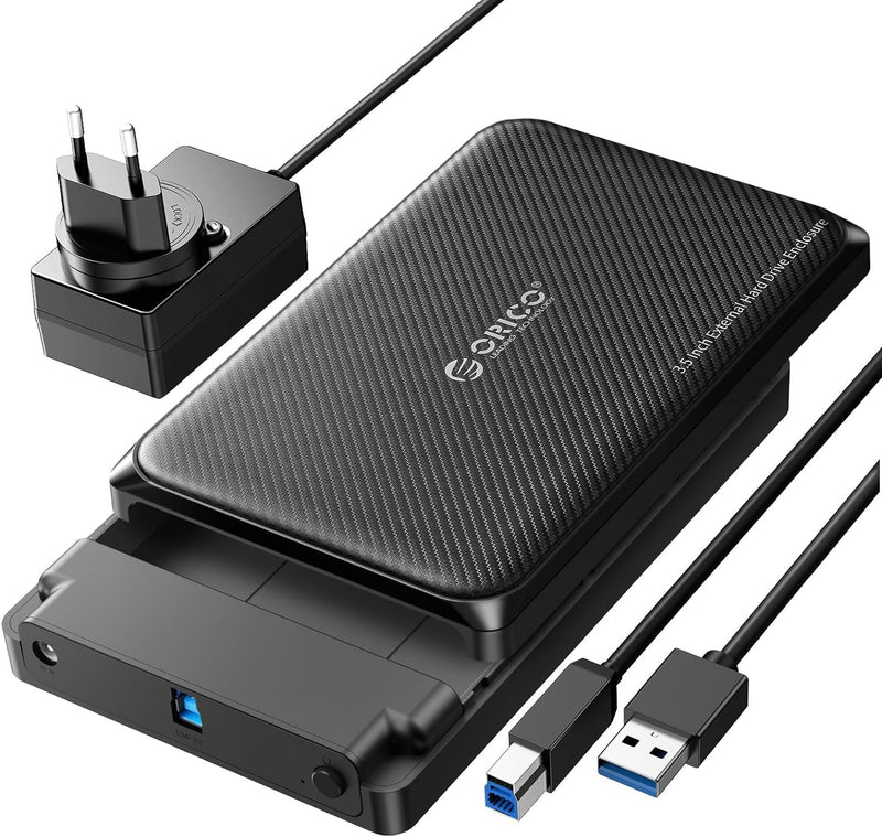 ORICO Festplattengehäuse 3,5 Zoll, USB 3.0 Werkzeugloses Externes Gehäuse für 3,5, 2,5 Zoll SATA HDD