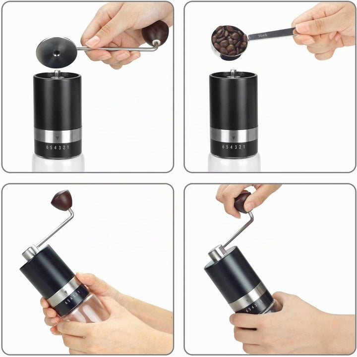 Vevok Chef Manuelle Kaffeemühle mit 6 Externen Einstellbaren Grobheit für Espresso bis French Press,