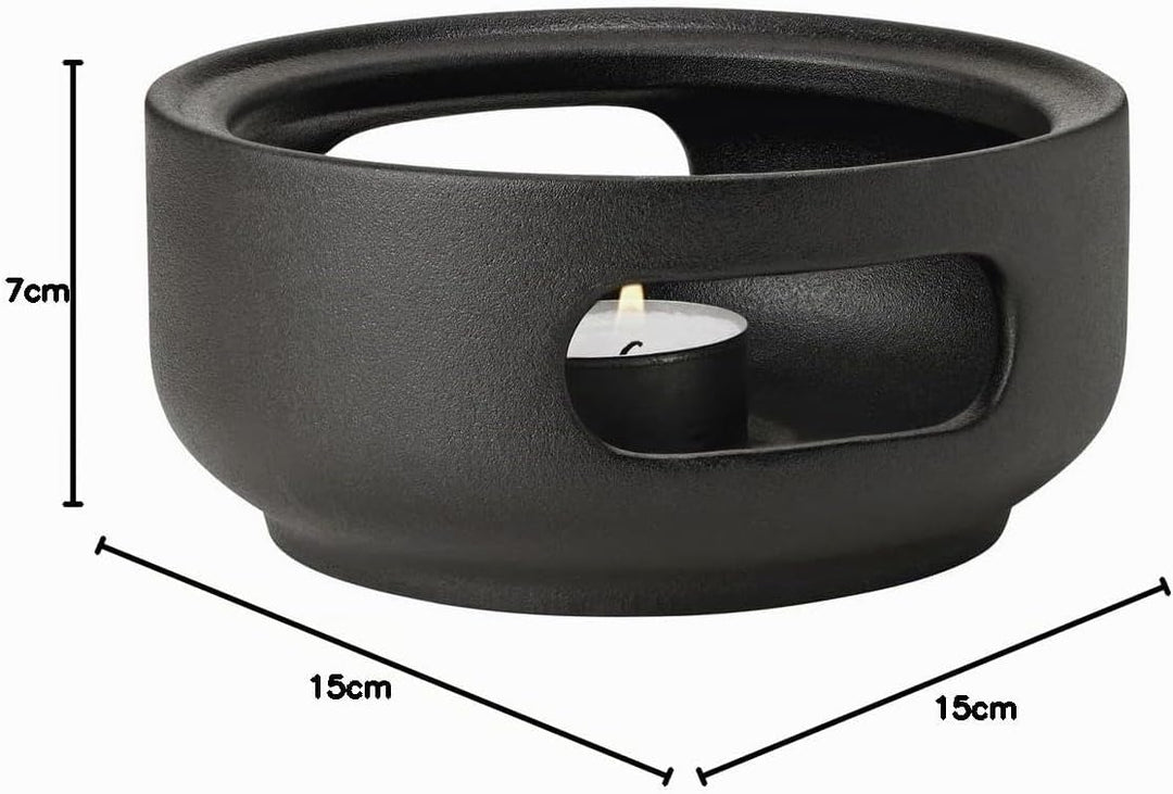 Stelton Theo Stövchen aus Stein, für Teelichter, schwarz, Nordic Design Stövchen Schwarz, Stövchen S
