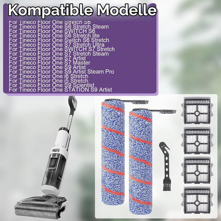 Bürstenrolle Filter Ersatzteile für Tineco Floor One S7 Artist/stretch S6 / Switch S6 / S7 Stretch U