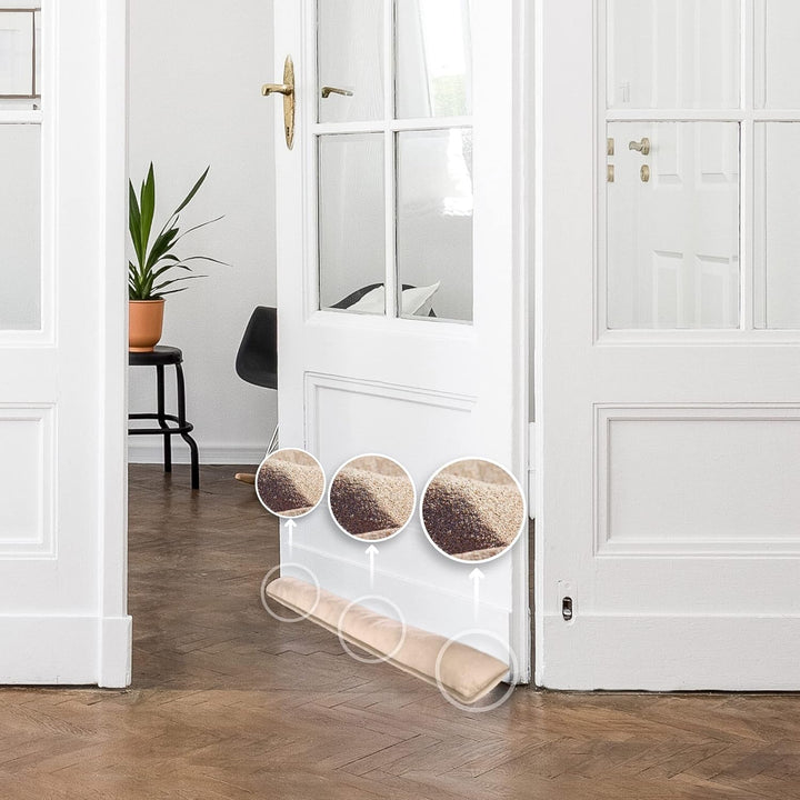 COM-FOUR® 2X Zugluftstopper für Tür und Fenster - Microfaser Windstopper- Energie sparen mit Luftzug
