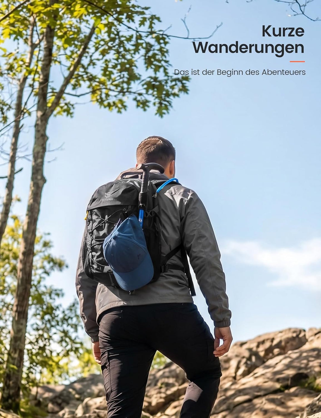 SKYSPER 22L Wanderrucksack Herren Damen Leichter Trekkingrucksack mit Belüftungsrücken Diebstahlsich