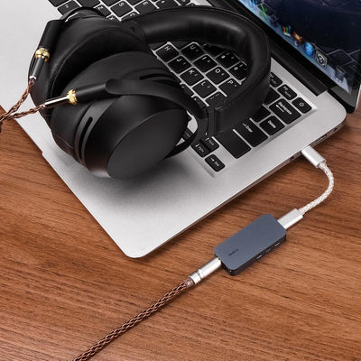 GEEKRIA Tragbarer USB-C-Kopfhörer-Verstärker, 4,4 mm symmetrischer Ausgang und 3,5 mm Stereo-Ausgang